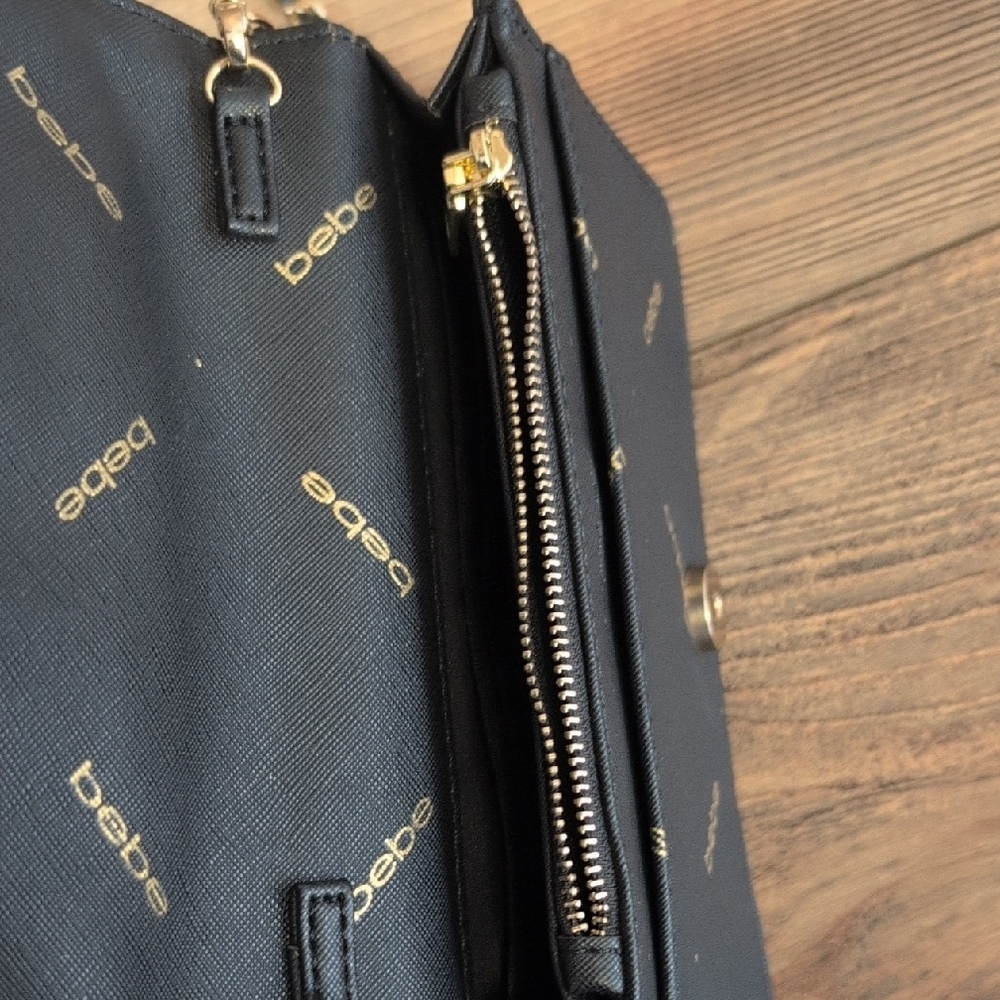 Bebe Mini Monogram Canvas Black Designer Crossbody Bag - Picture 4 of 7